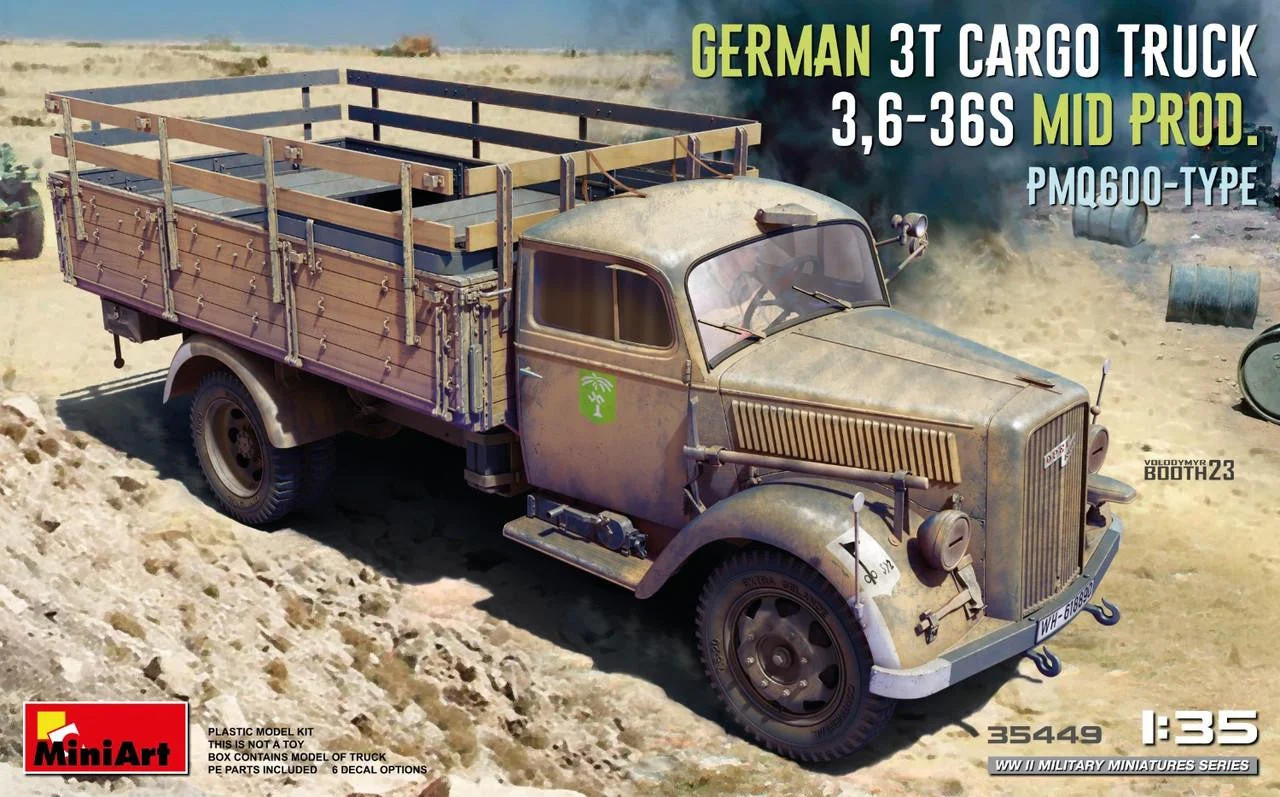 Miniart 1/35 GERMAN 3T CARGO TRUCK 3.6-36S MID PROD. PMQ600-TYPE