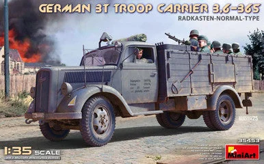 1/35 Miniart GERMAN 3T TROOP CARRIER 3,6-36S RADKASTEN-NORMAL-TYPE Plastic Model Kit