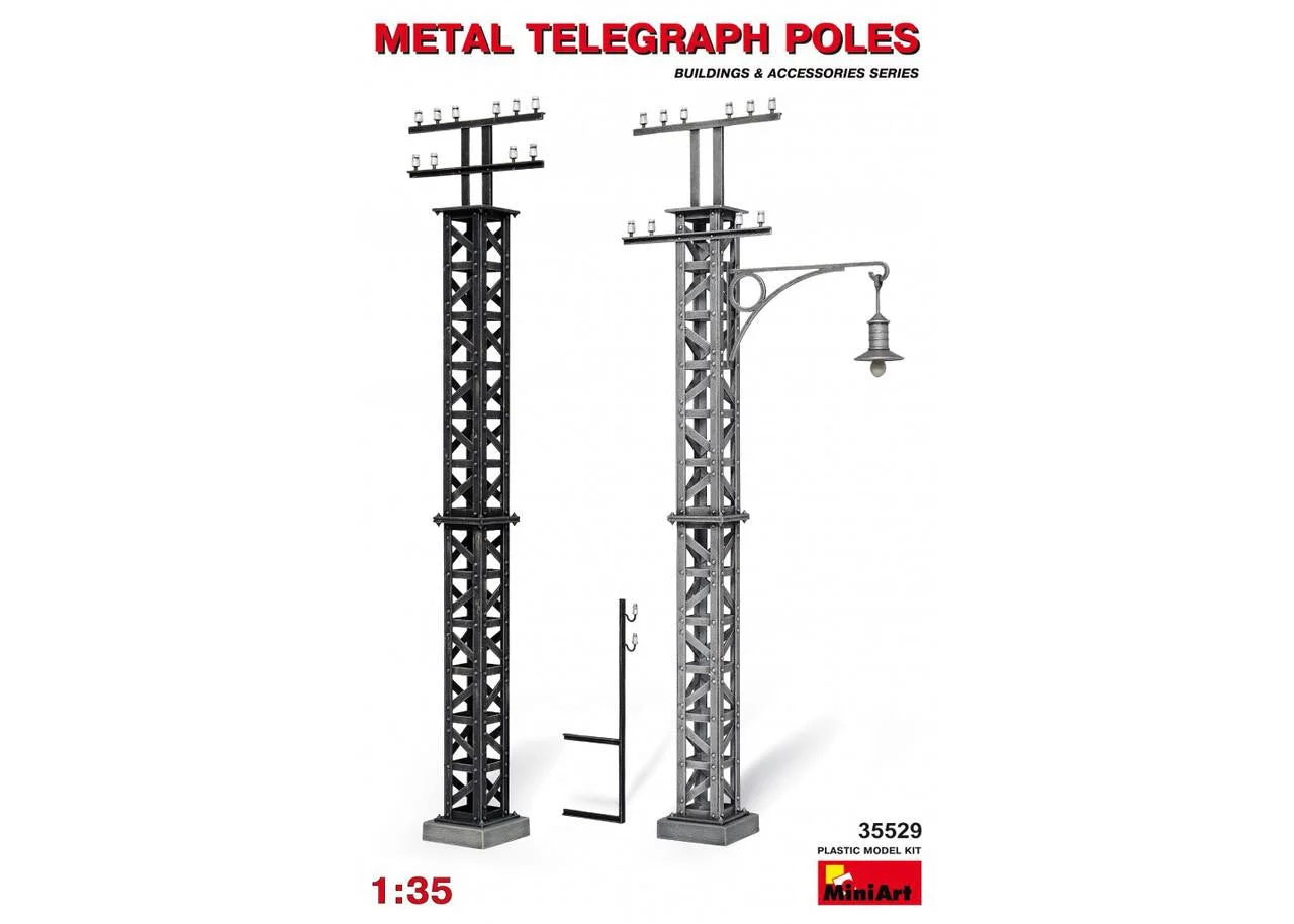 Miniart 1/35 Miniart Metal Telegraph Poles Plastic Model Kit