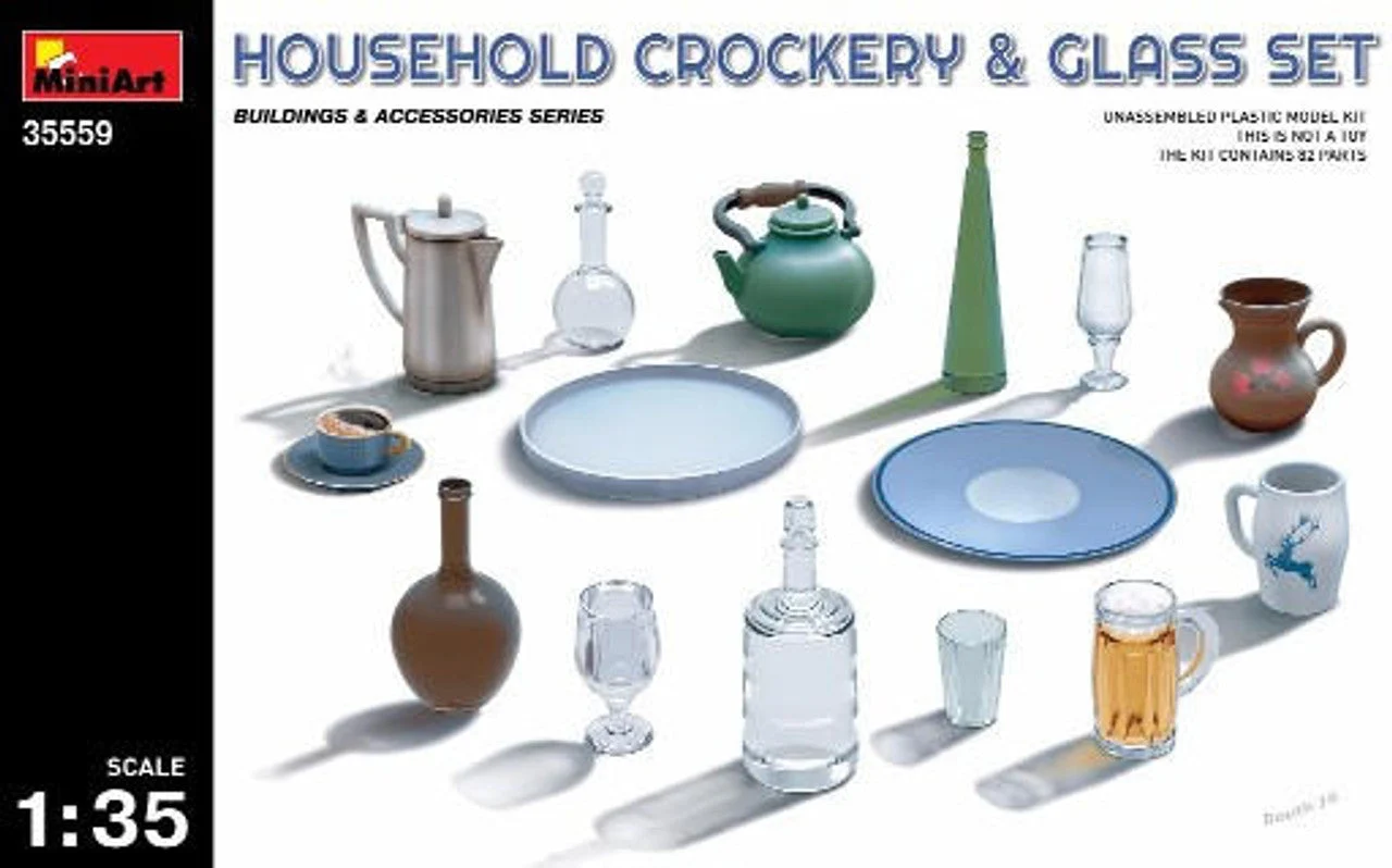 Miniart 1/35 Miniart Household Crockery & Glass Set