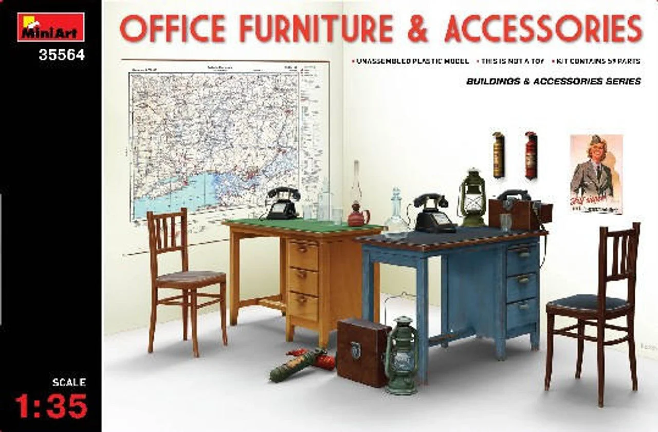 Miniart 1/35 Miniart Office Furniture & Accessories