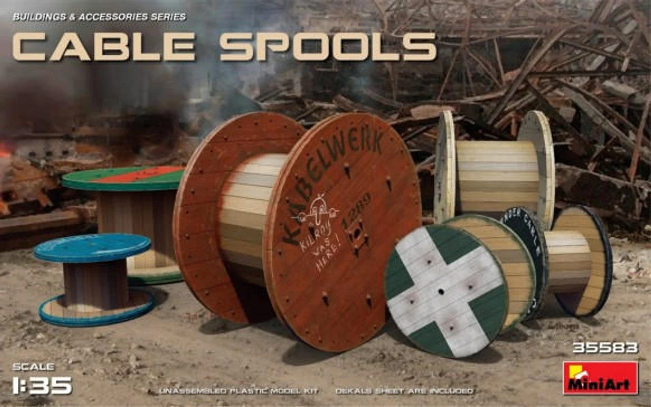 Miniart 1/35 Miniart Cable Spools (6 w/20 decal options)
