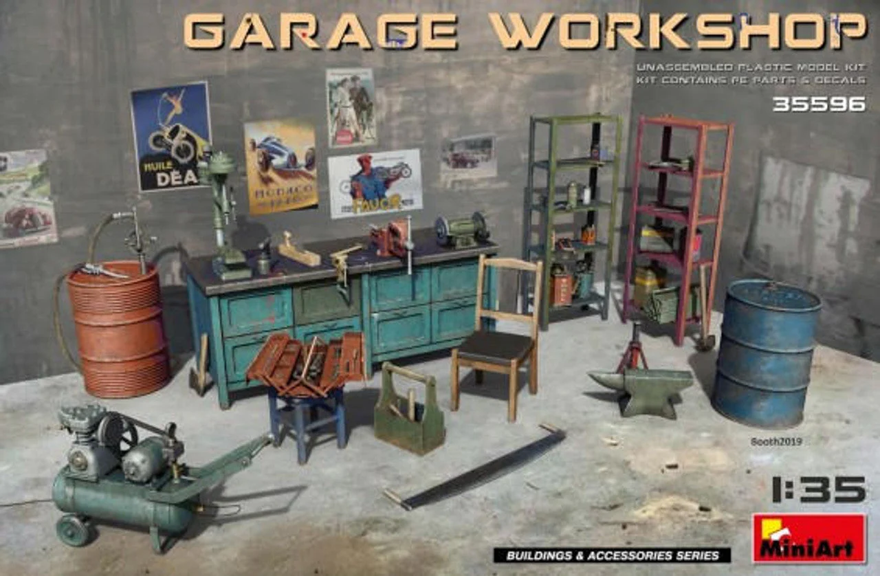 Miniart 1/35 Miniart Garage Workshop: Equipment & Tools