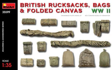 1/35 Miniart WWII British Rucksacks, Bags & Folded Canvas