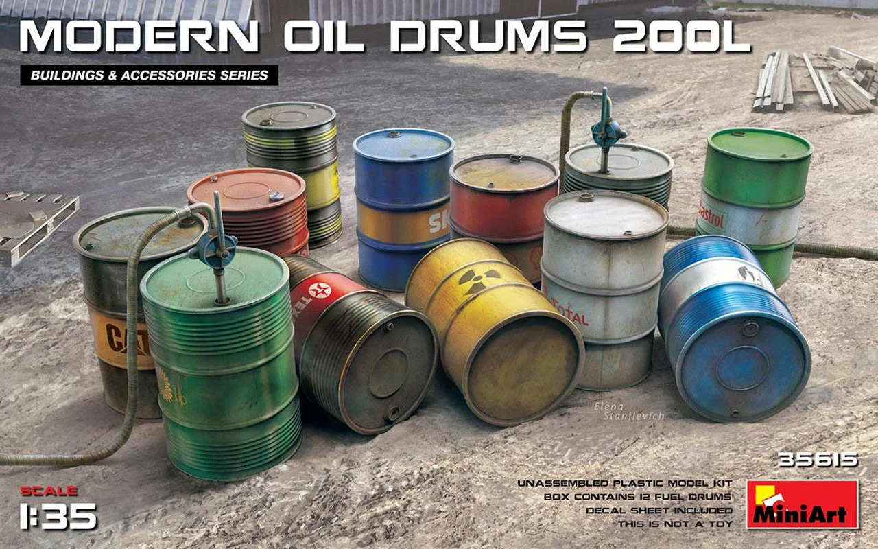 Miniart 1/35 Miniart Modern Oil Drums (200l)
