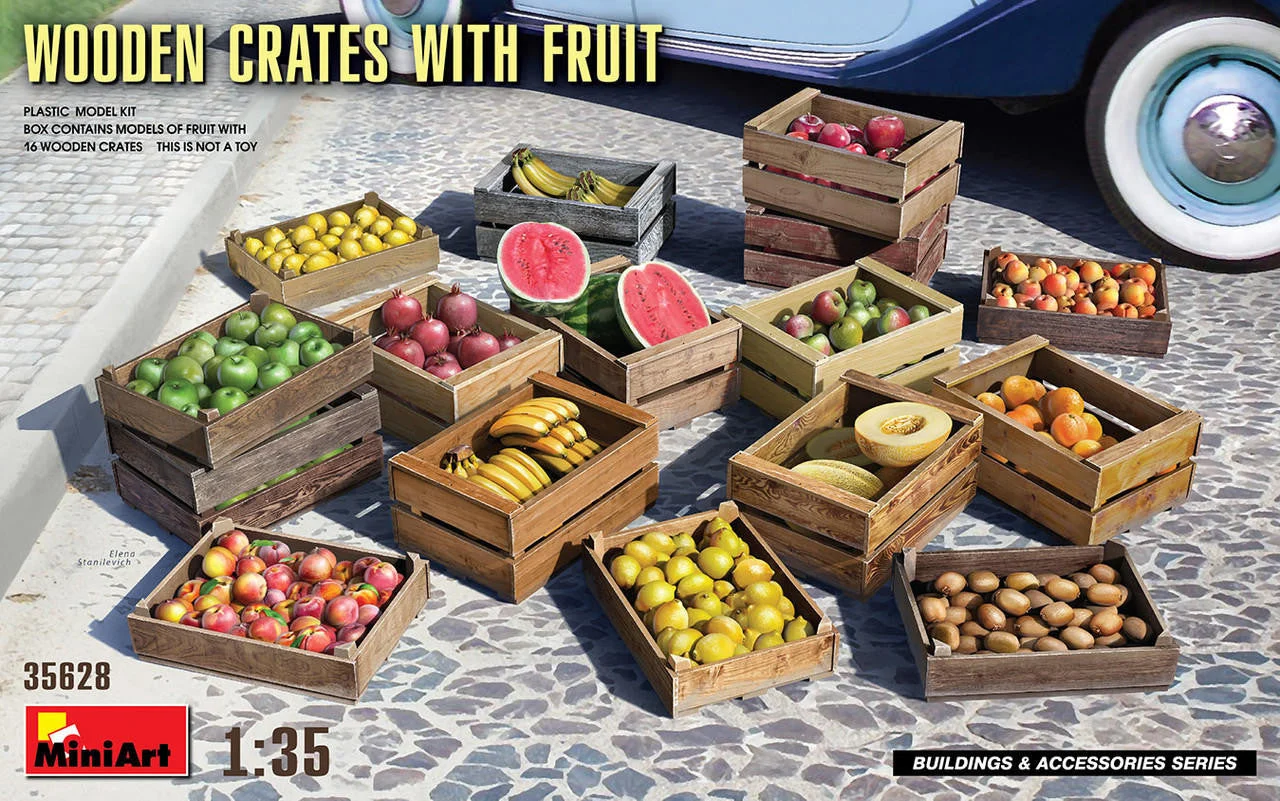 Miniart 1/35 Miniart Wooden Crates with Fruit
