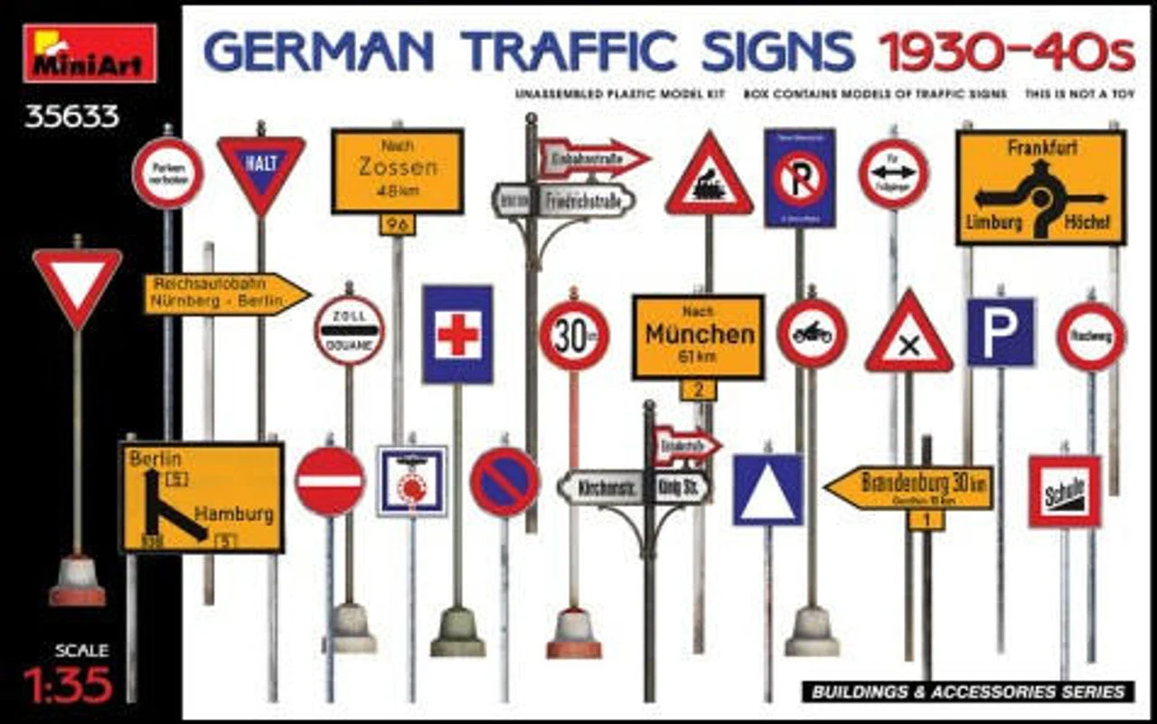 Miniart 1/35 Miniart German Traffic Signs 1930-40s