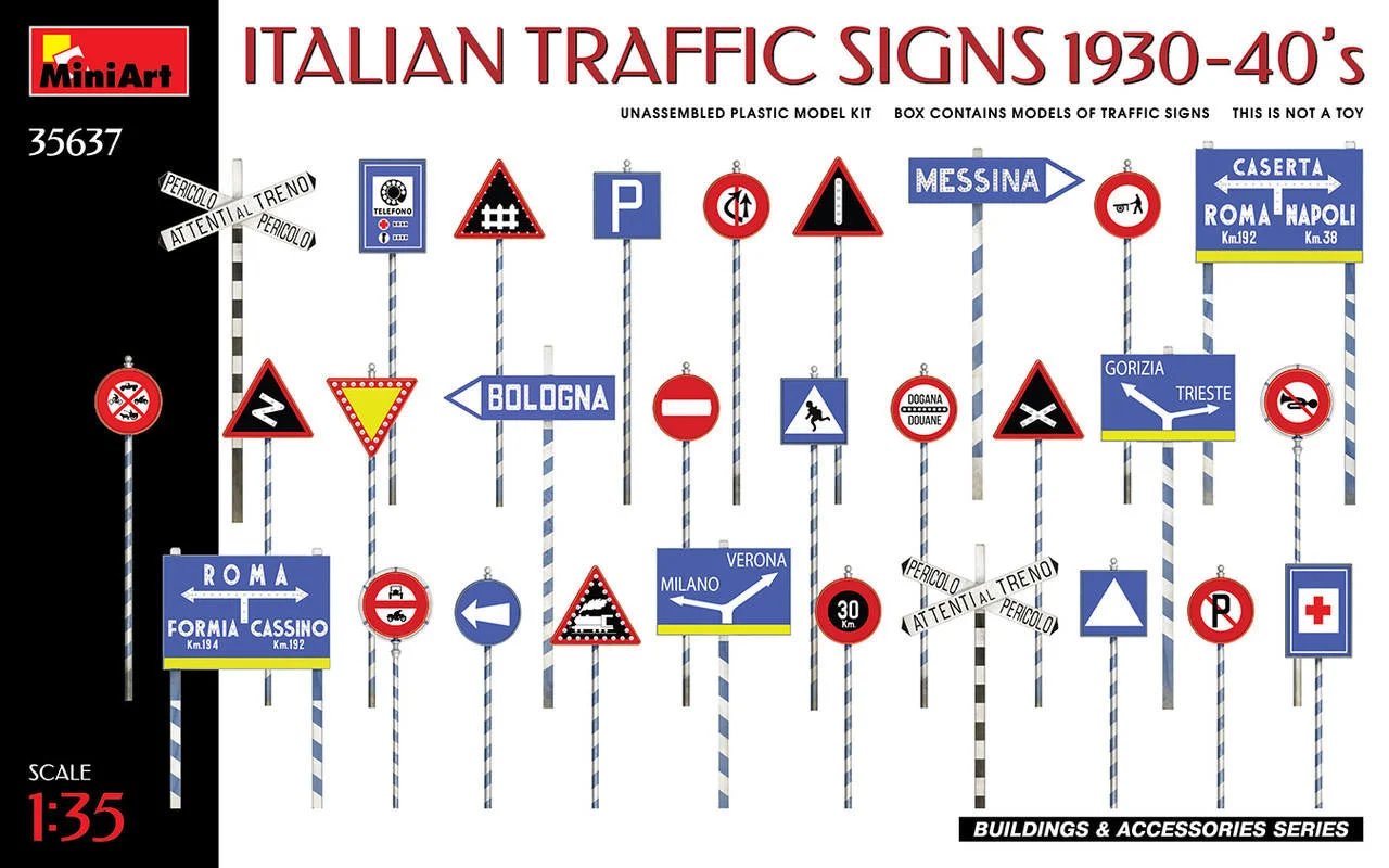 Miniart 1/35 Italian Traffic Signs 1930-40's