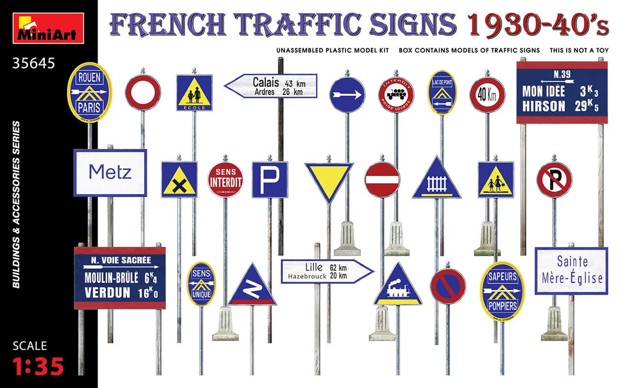 Miniart 1/35 Miniart French Traffic Signs 1930-40s