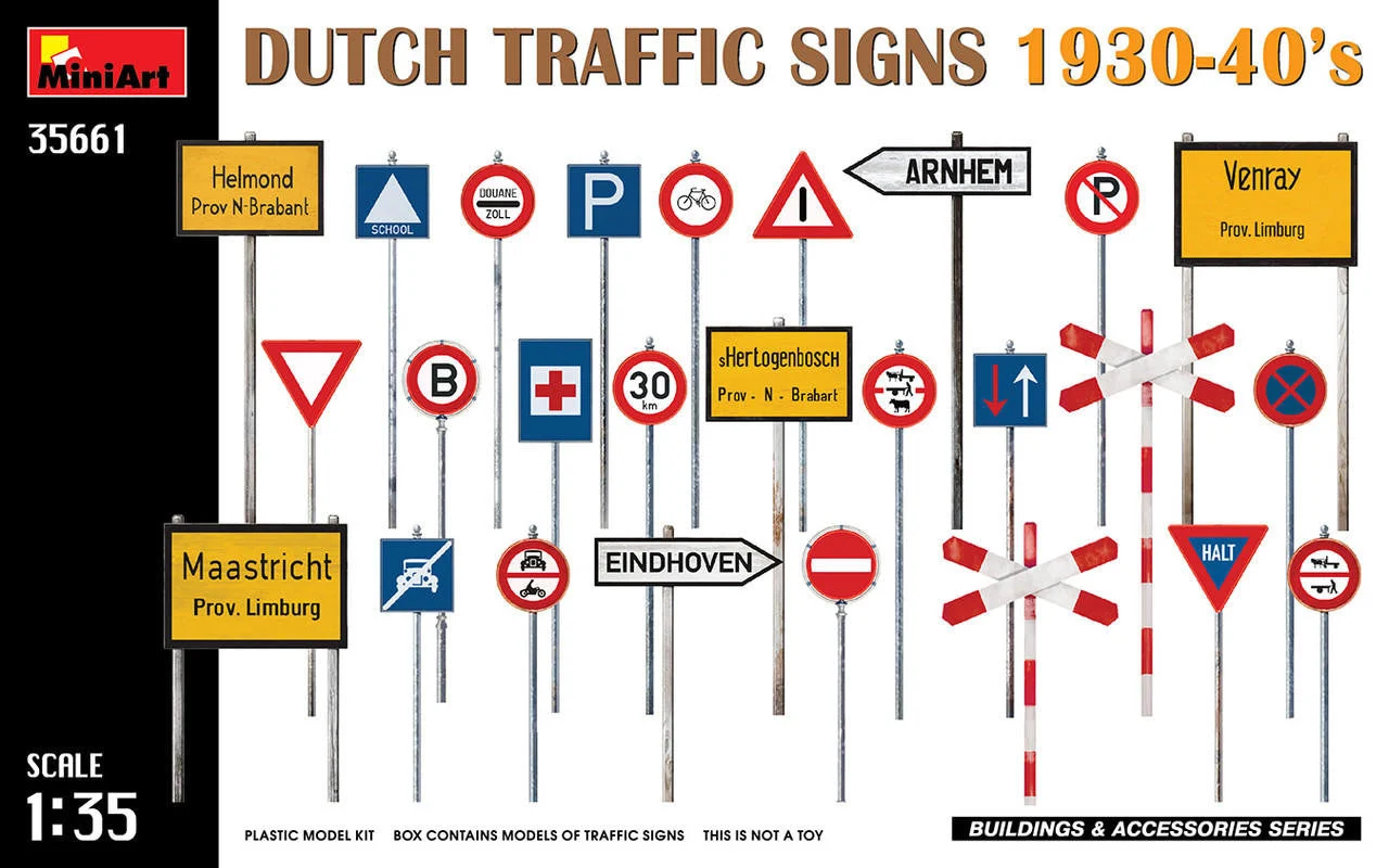 Miniart 1/35 Miniart Dutch Traffic Signs 1930-40s