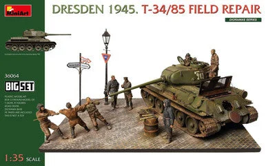 1/35 Miniart Dresden 1945. T-34/85 FIELD REPAIR. BIG SET