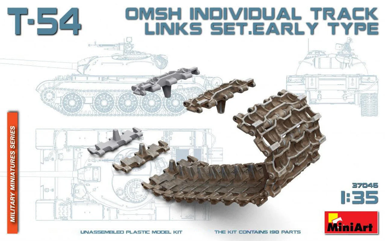 Miniart 1/35 Miniart T-54 OMSH Individual Track Links Set Early Type