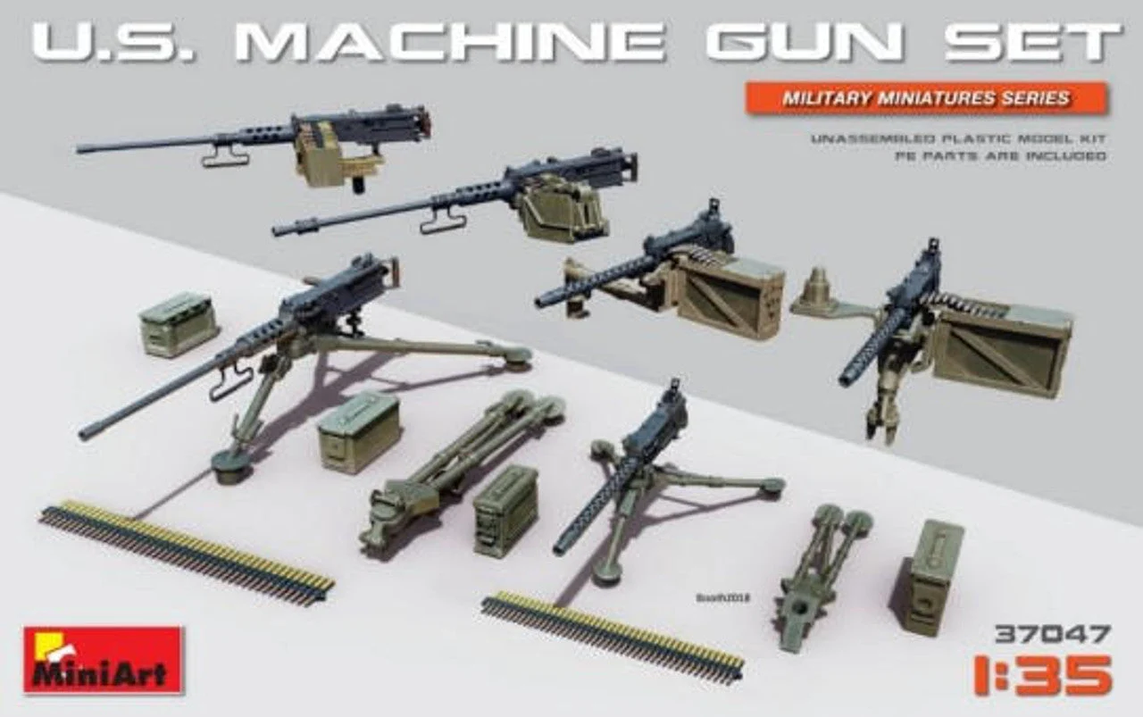 Miniart 1/35 Miniart US Machine Gun Set (6 different guns, stands, ammo boxes)