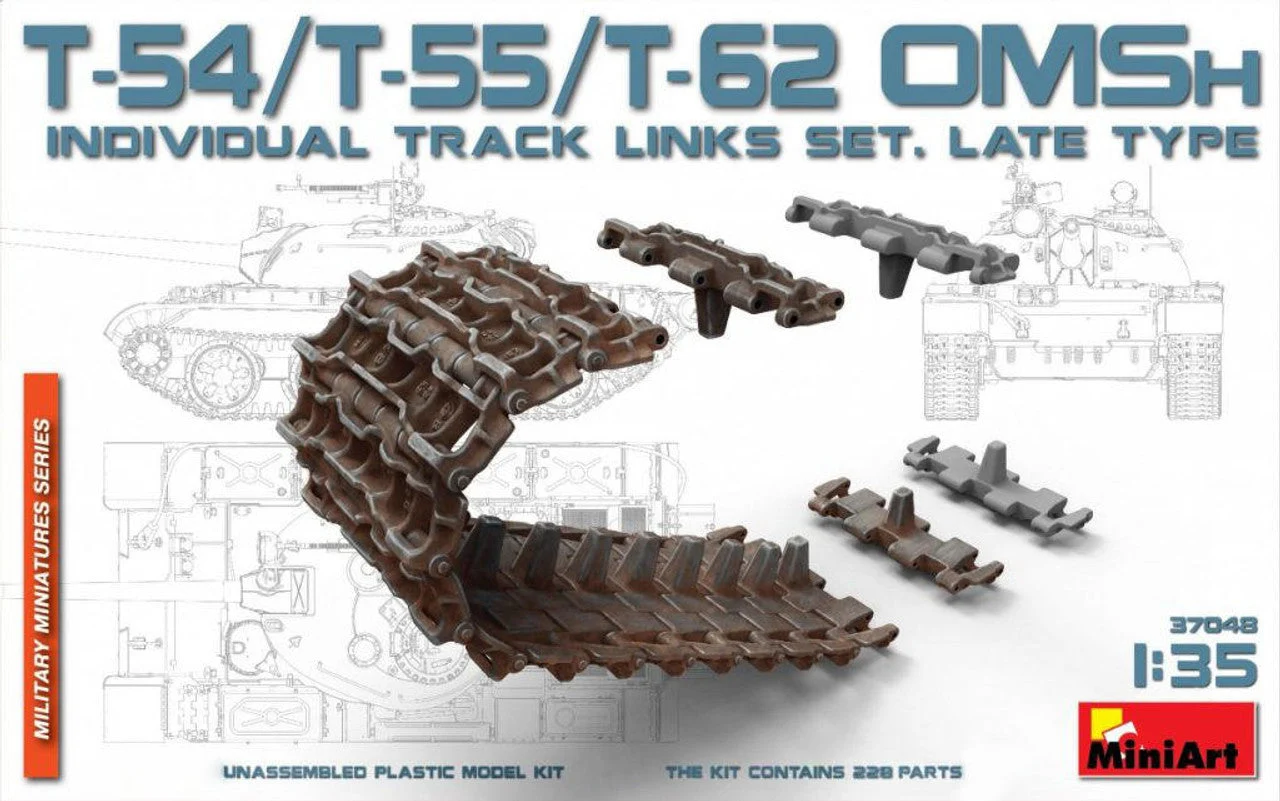 Miniart 1/35 Miniart T-54/T-55/T-62 OMSH Individual Track Links Set Late Type
