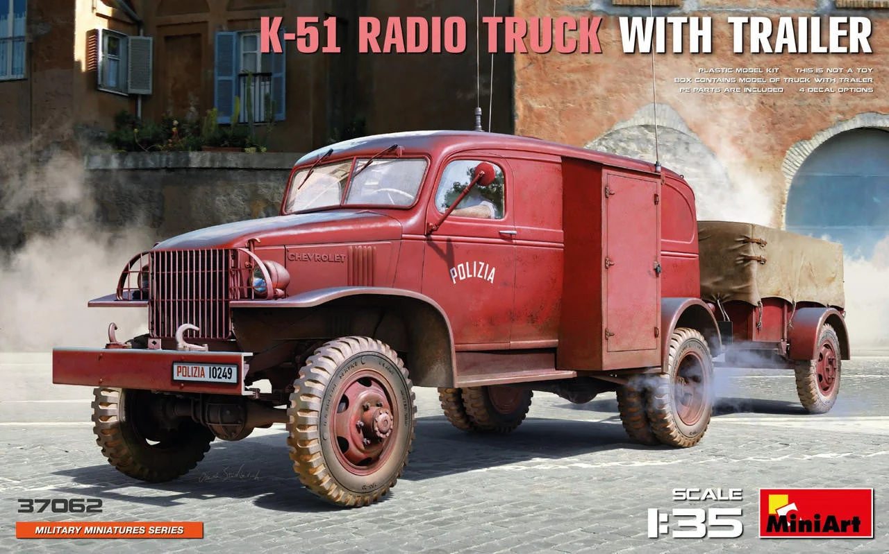 Miniart 1/35 K-51 Radio Truck With Trailer Plastic Model Kit