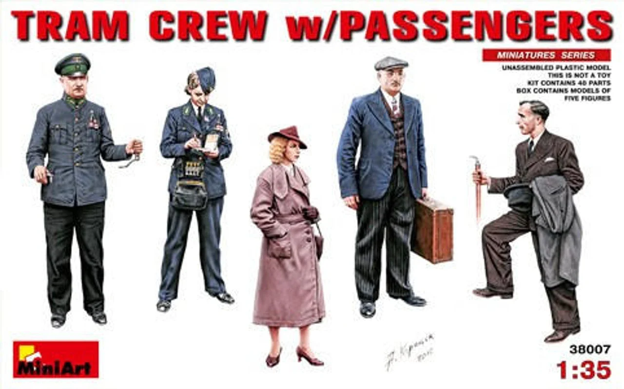 Miniart 1/35 Tramcar Crew (2) & Passengers (3)