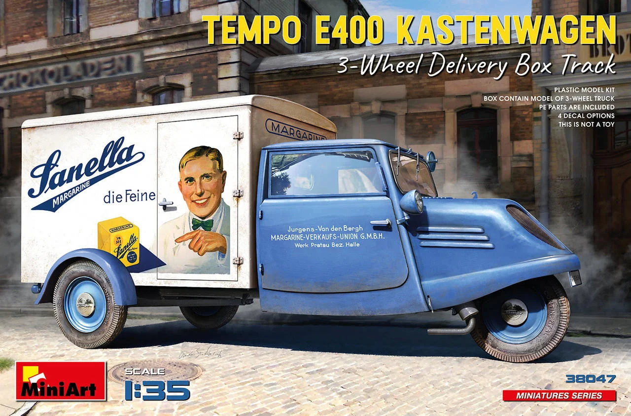 Miniart 1/35 Miniart Tempo E400 Kastenwagen 3-Wheel Delivery Box Truck