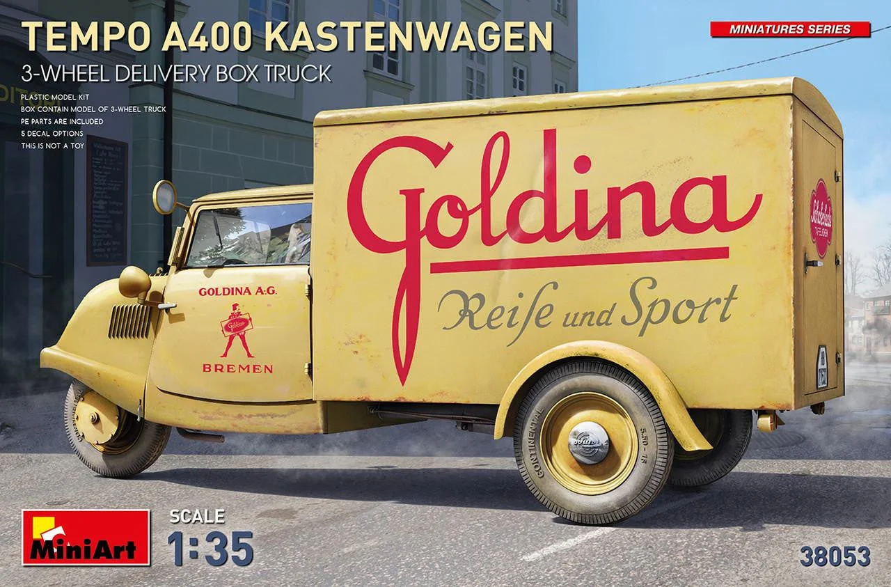 Miniart 1/35 Miniart TEMPO A400 KASTENWAGEN 3-WHEEL DELIVERY BOX TRUCK