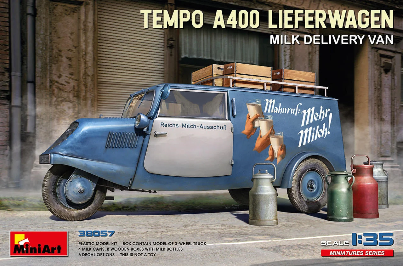 Miniart 1/35 Miniart Tempo A400 Lieferwagen. Milk Delivery Van
