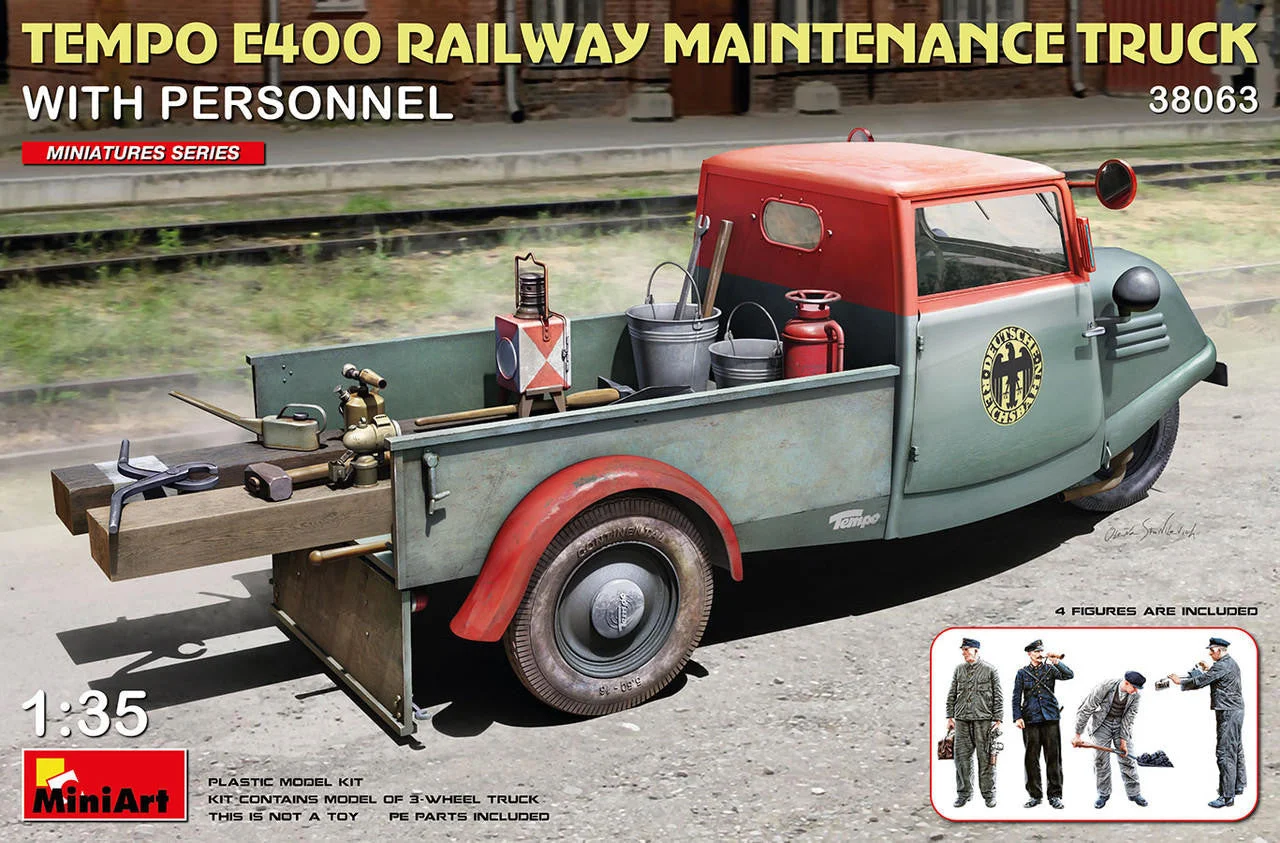 Miniart 1/35 Miniart Tempo E400 Railway Maintenance Truck with Personnel