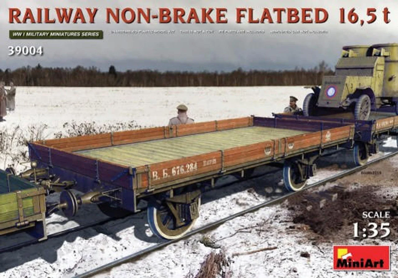 Miniart 1/35 Miniart WWI Russian 16.5-Ton Railway Non-Brake Flatbed