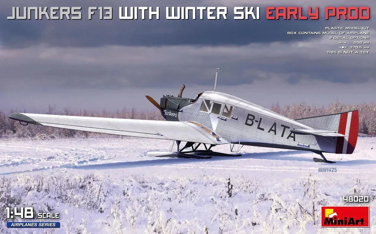 1/48 Miniart Junkers F13 with Winter Ski. Early Prod - Mini Art Models