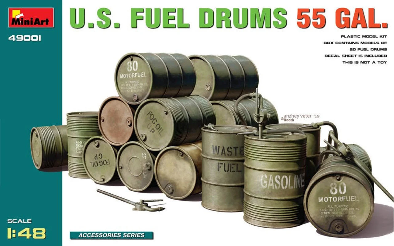 Miniart 1/48 Miniart U.S. Fuel Drums 55 Gal.