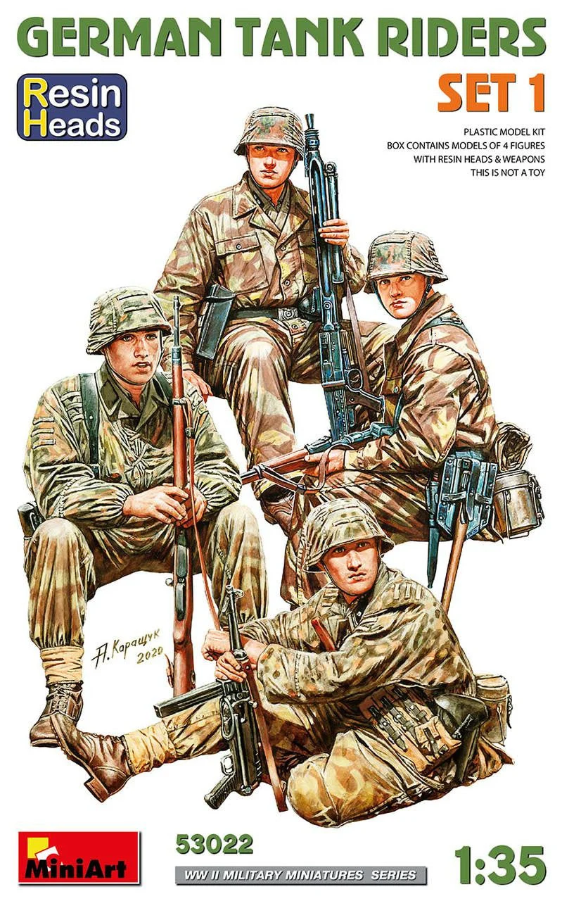 Miniart 1/35 German Tank Riders Set 1 w/RESIN HEADS