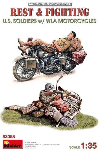 1/35 Miniart Rest & Fighting US Soldiers w/ WLA Motorcycles - PREORDER