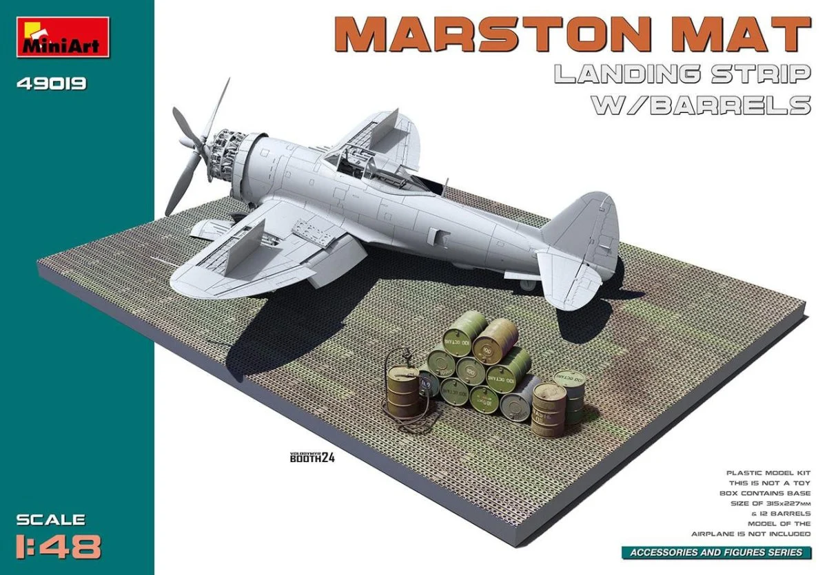 Miniart 1/48 Miniart Marston Mat Landing Strip Plastic Model Kit w/Barrels