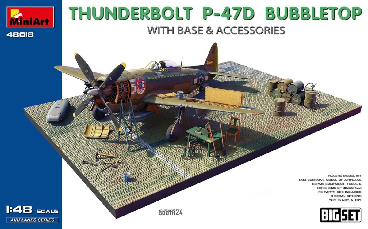Miniart 1/48 Miniart P-47D Thunderbolt Bubbletop Diorama Plastic Model Kit