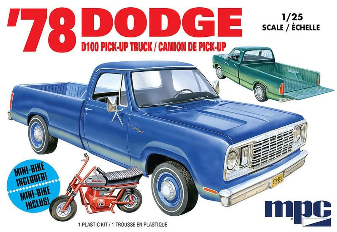 MPC 1/25 Dodge D100 Custom Pickup (2T) Plastic Model Kit