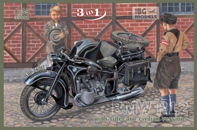 1/35 IBG Model BMW R12 with sidecar – Civilian Versions 35001 - IBG Models