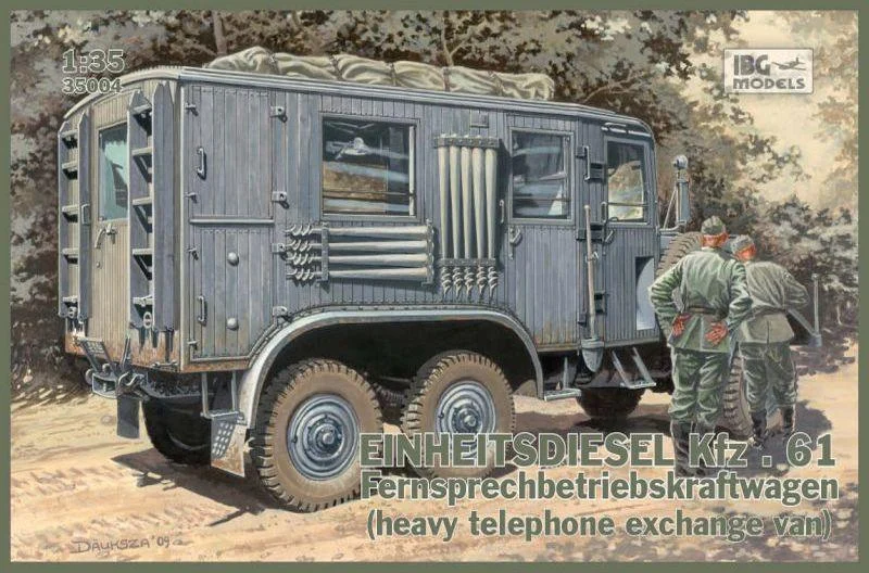 1/35 IBG Einheitsdiesel Kfz.61 Fernsprechbetriebskraftwagen (Heavy Telephone Exchange Van) 35004 - IBG Models