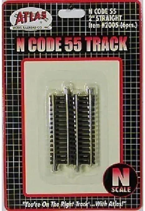 N Atlas Code 55 2" STRAIGHT (6 PCS/PK) 2005 - Atlas Trains