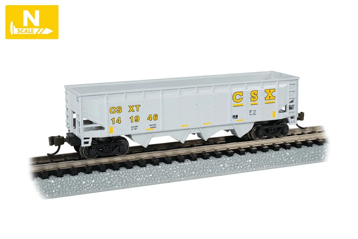 N Bachmann 40’ Quad Hopper - CSX #141946 (Gray & Yellow) 73351