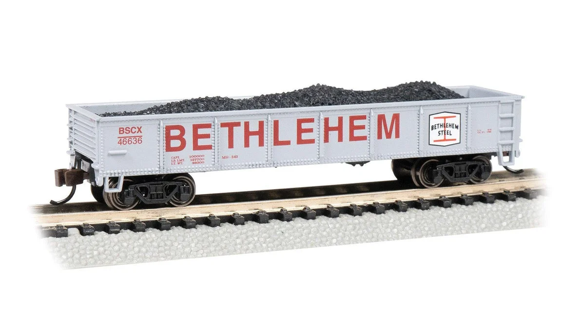 N Bachmann Bethlehem Steel #46636 - 40' Gondola Car 17256