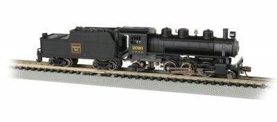 N Bachmann CB&Q #2090 - Prairie 2-6-2 Steam Locomotive & 51556