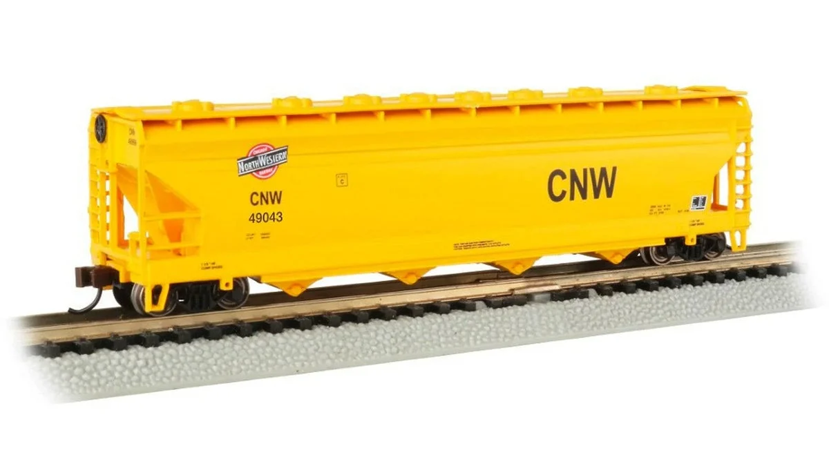 N Bachmann Chicago & North Western #49043 - ACF 50' 4-bay Center-Flow Hopper 17567