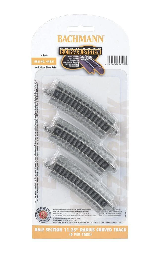 N Bachmann E-Z NS Half Section 11.25" Radius Curved 44821