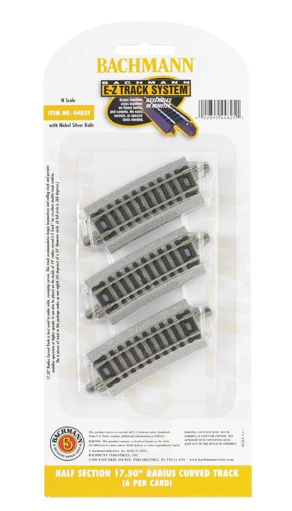 N Bachmann E-Z NS Half Section 17.50" Radius Curved 44825