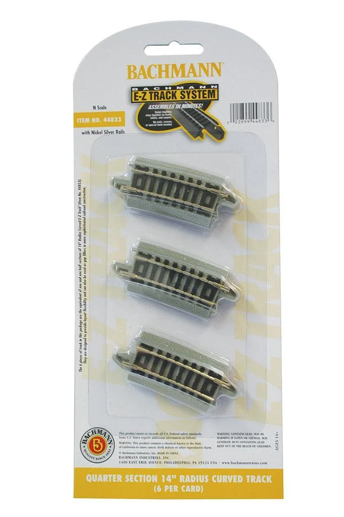 N Bachmann E-Z NS Quarter Section 14" Radius Curved 44833