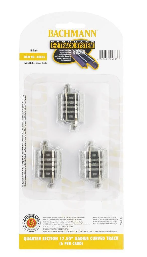 N Bachmann E-Z NS Quarter Section 17.50" Radius Curved 44835
