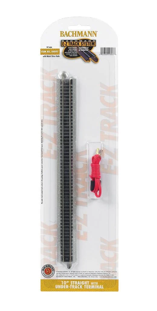 N Bachmann E-Z NS Track 10" Straight with Under-Track Terminal 44897