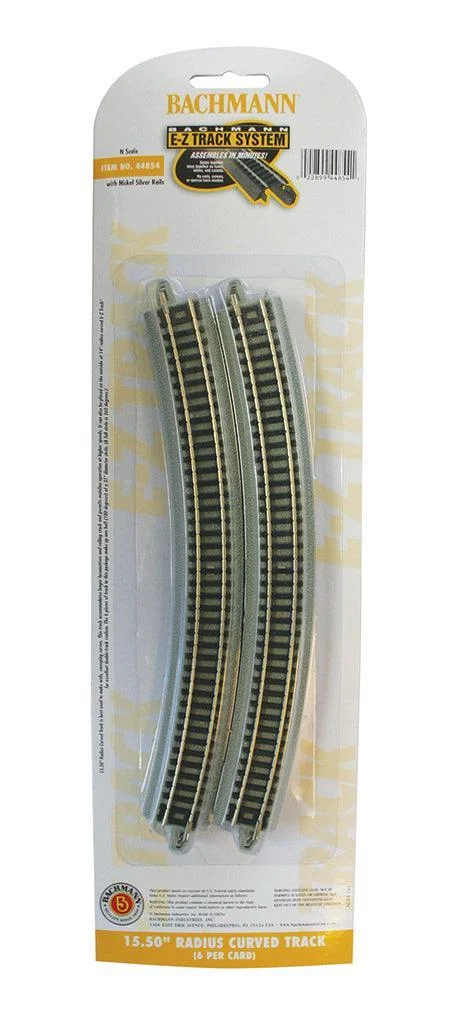 N Bachmann E-Z NS Track 15.50" Radius Curved 44854