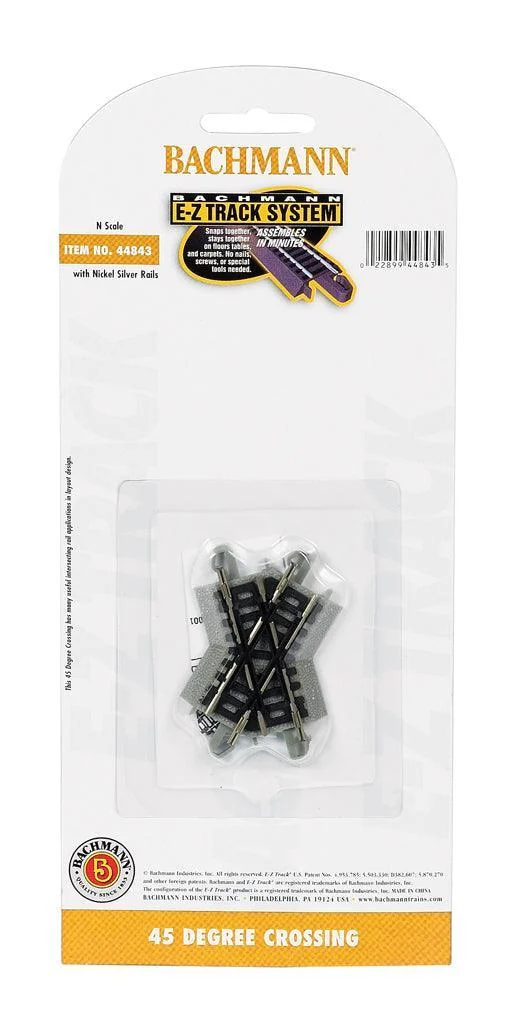 N Bachmann E-Z NS Track 45 Degree Crossing 44843