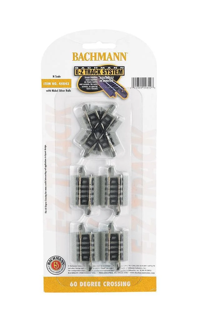 N Bachmann E-Z NS Track 60 Degree Crossing 44842