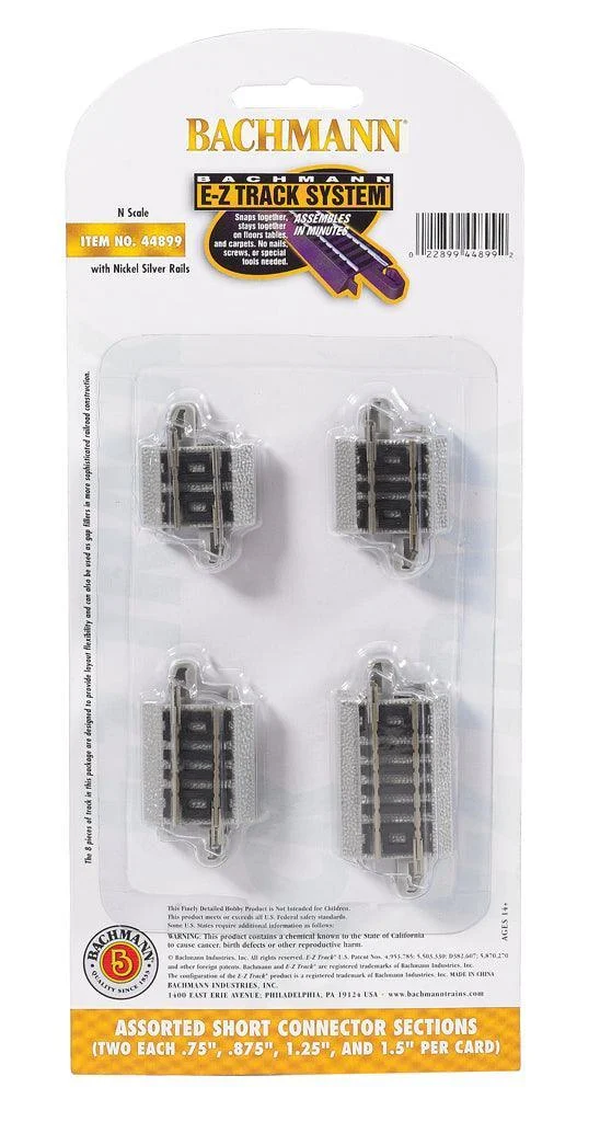 N Bachmann E-Z NS Track Assorted Short Connector Sections 44899