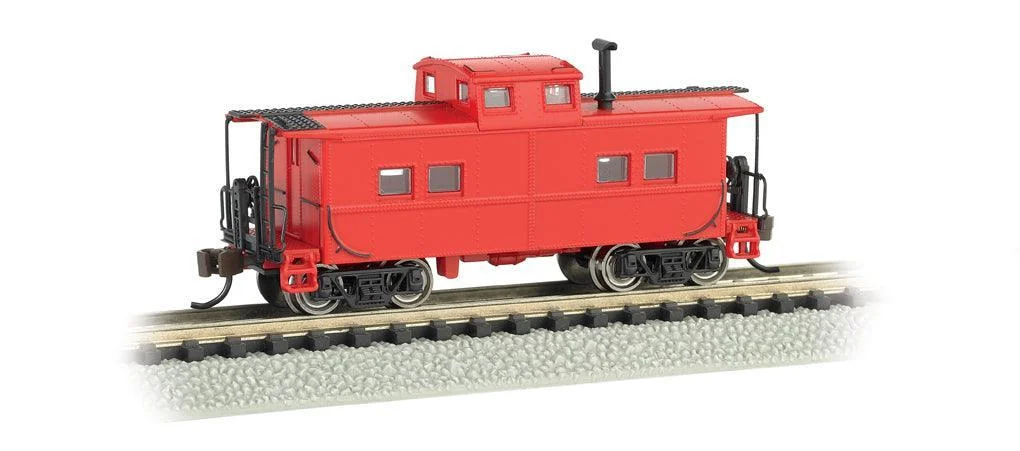 N Bachmann Painted, Unlettered Red - Northeast Steel Caboose 16856
