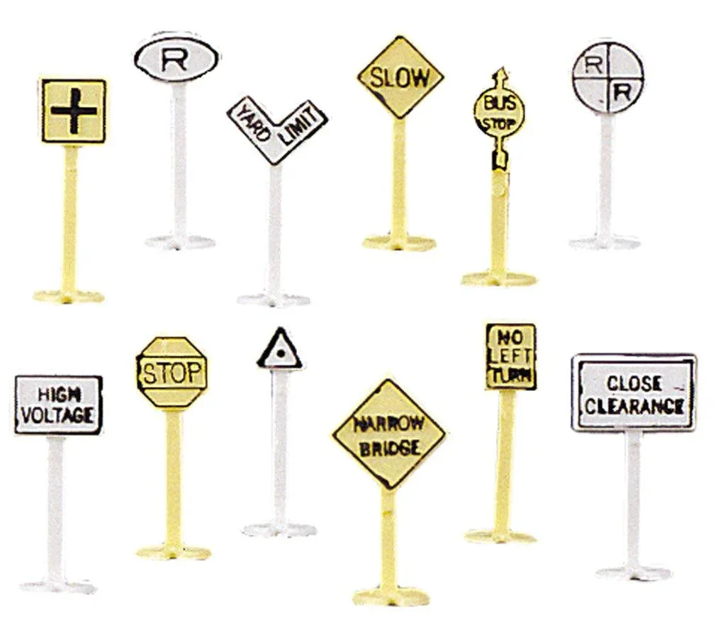 N Bachmann Railroad And Street Signs (24 pcs) 42513 - Bachmann Trains